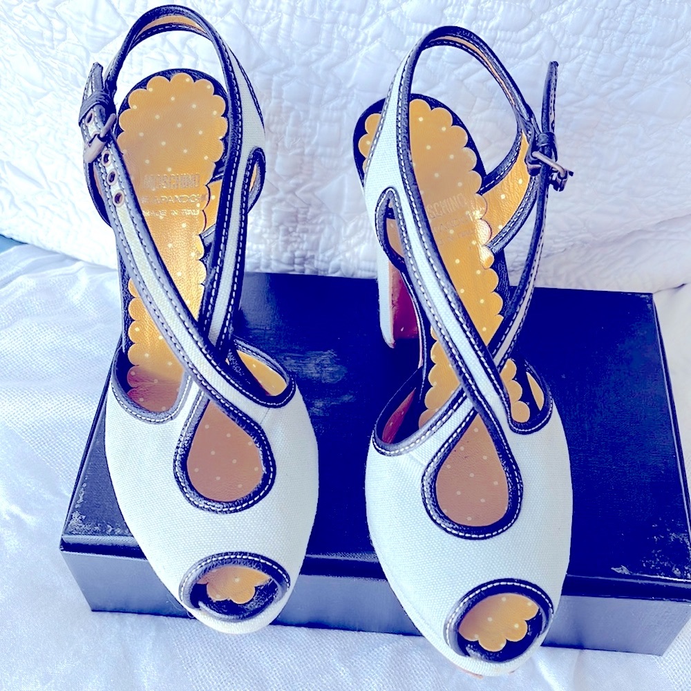 Moschino peep toe heels